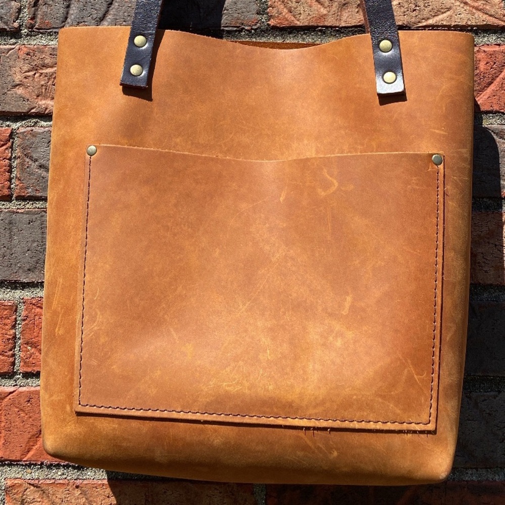Portland Leather Goods Classic Small Tote in Dakota Suede-like Leather